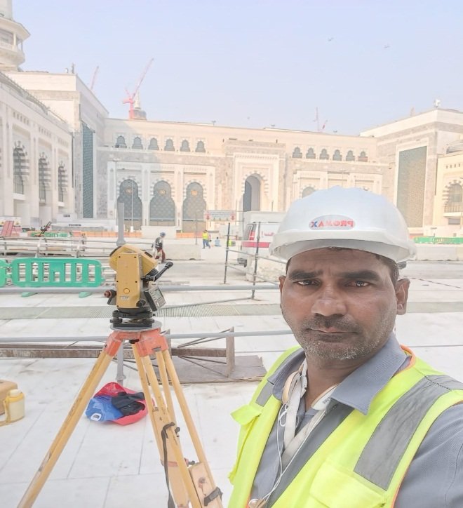 On-site land surveying team with GNSS