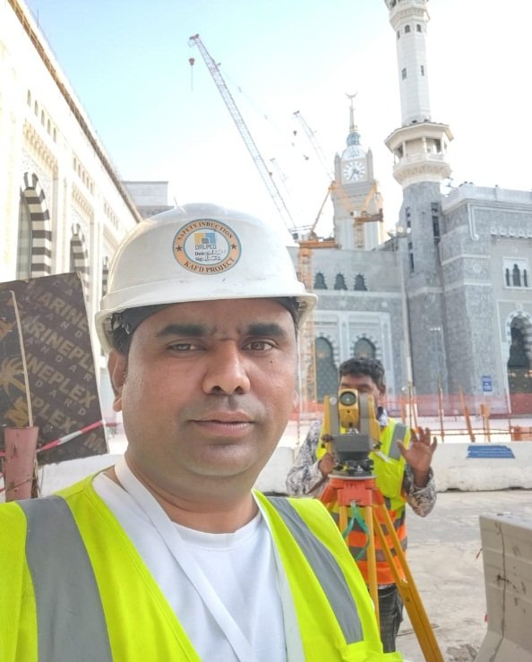 On-site land surveying team with GNSS